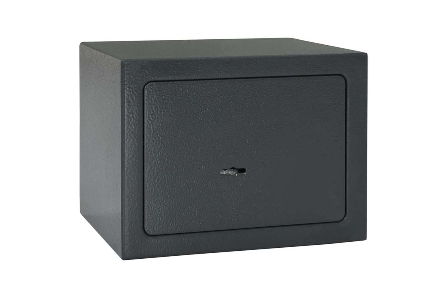 Safe Box With Lock Grey 17 X 23 X 17 Cm Steel