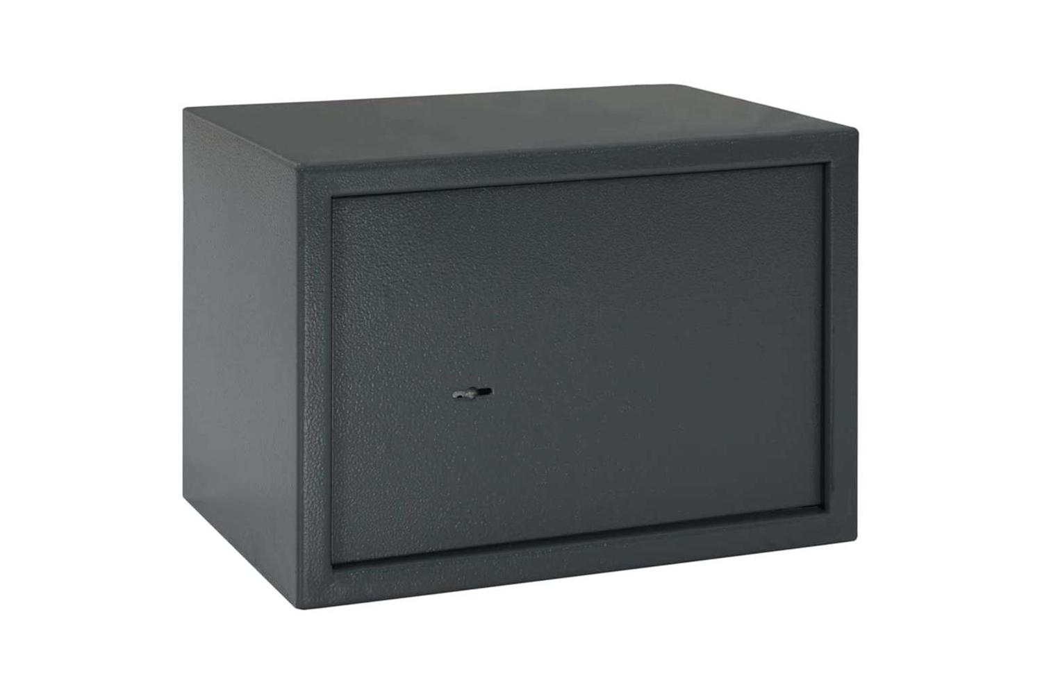 Safe Box With Lock Grey 25 X 35 X 25 Cm Steel