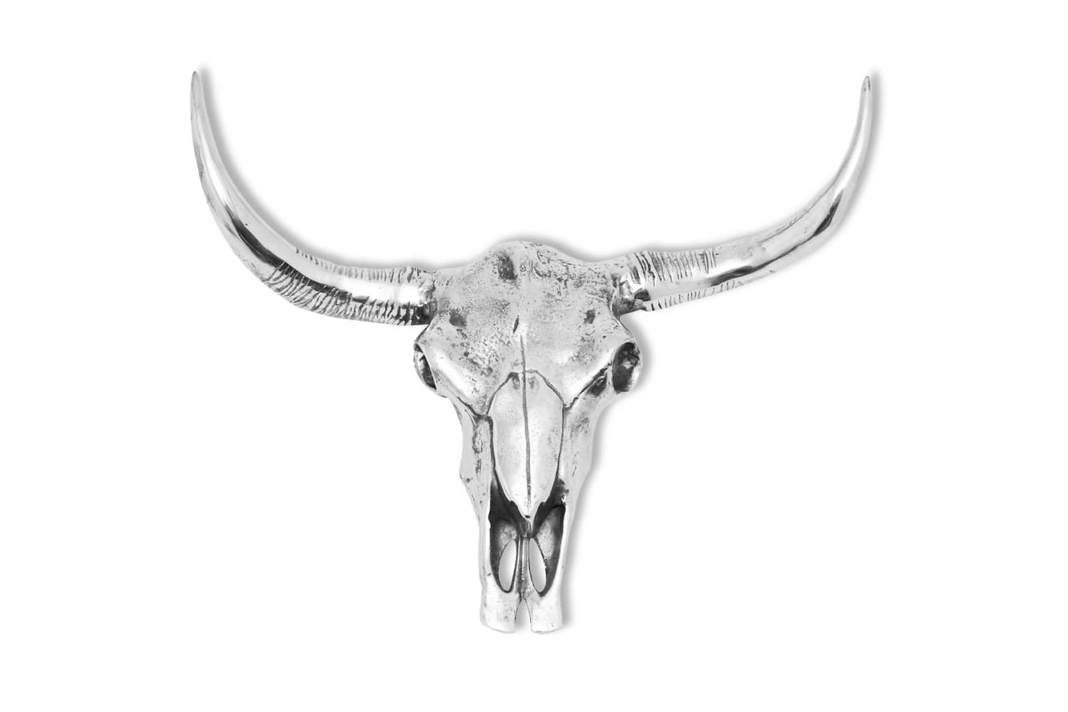 Skull Head Decoration Wall-mounted Aluminium Silver
