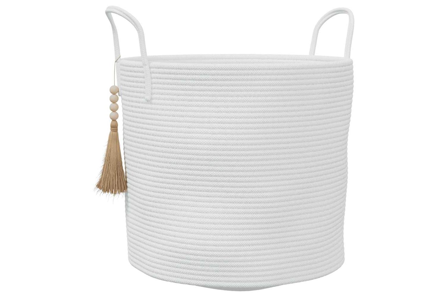 Storage Basket White 40x35 Cm Cotton