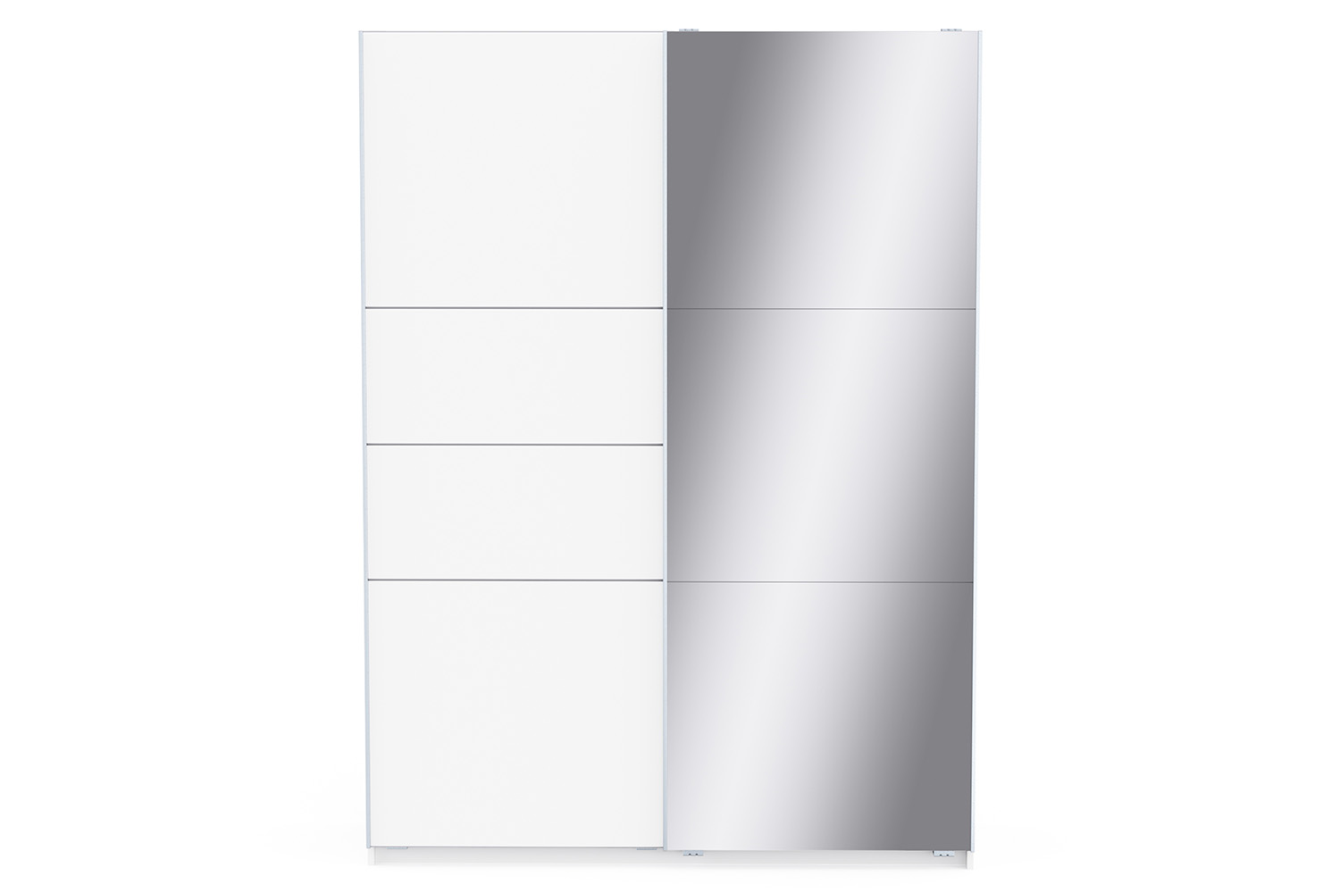 Fast Sliding Door Wardrobe with Mirror | 2 Doors | White | 1.5 m