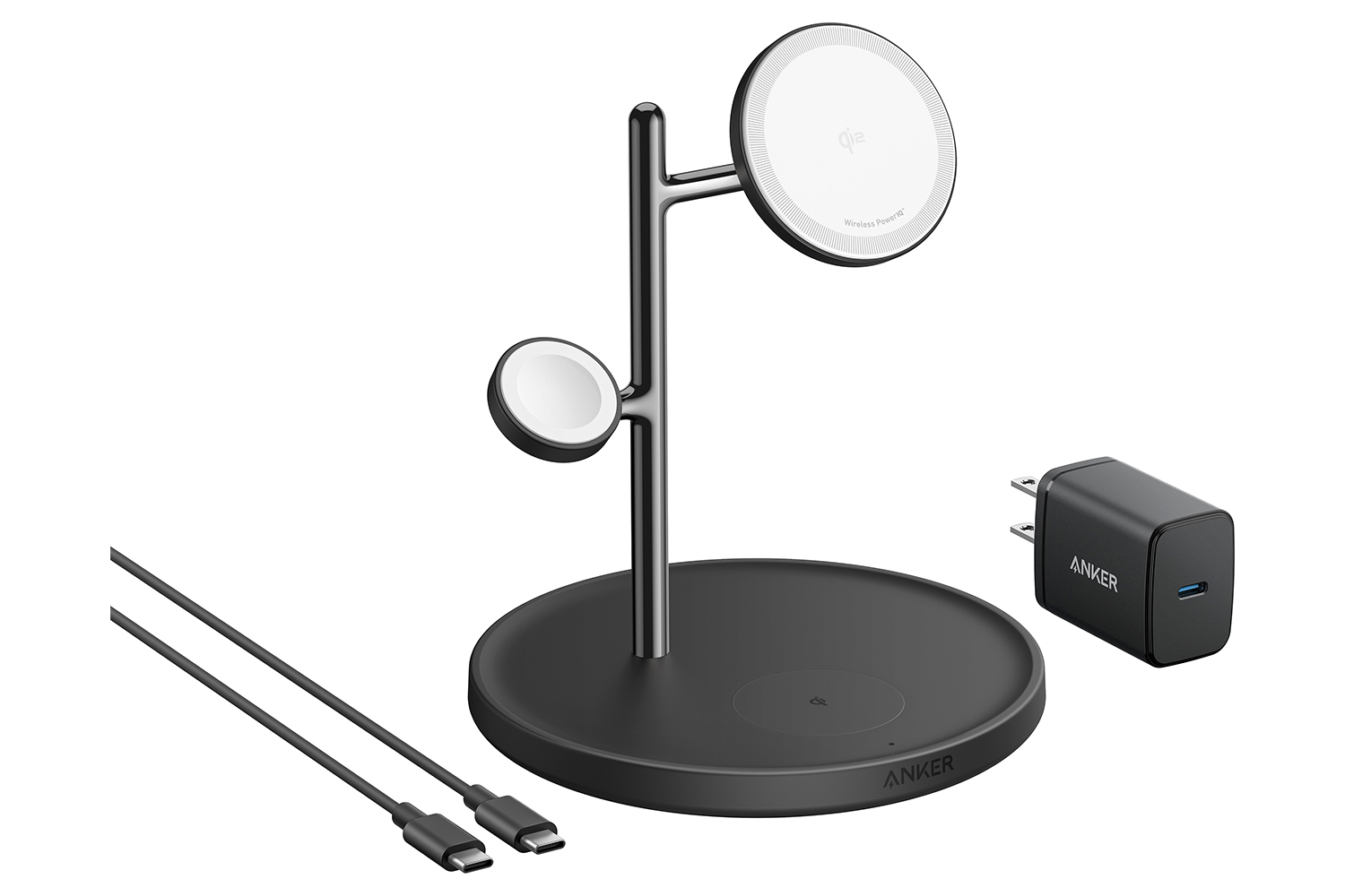 Anker Maggo 15W 3-in-1 Wireless Charging Station | Black