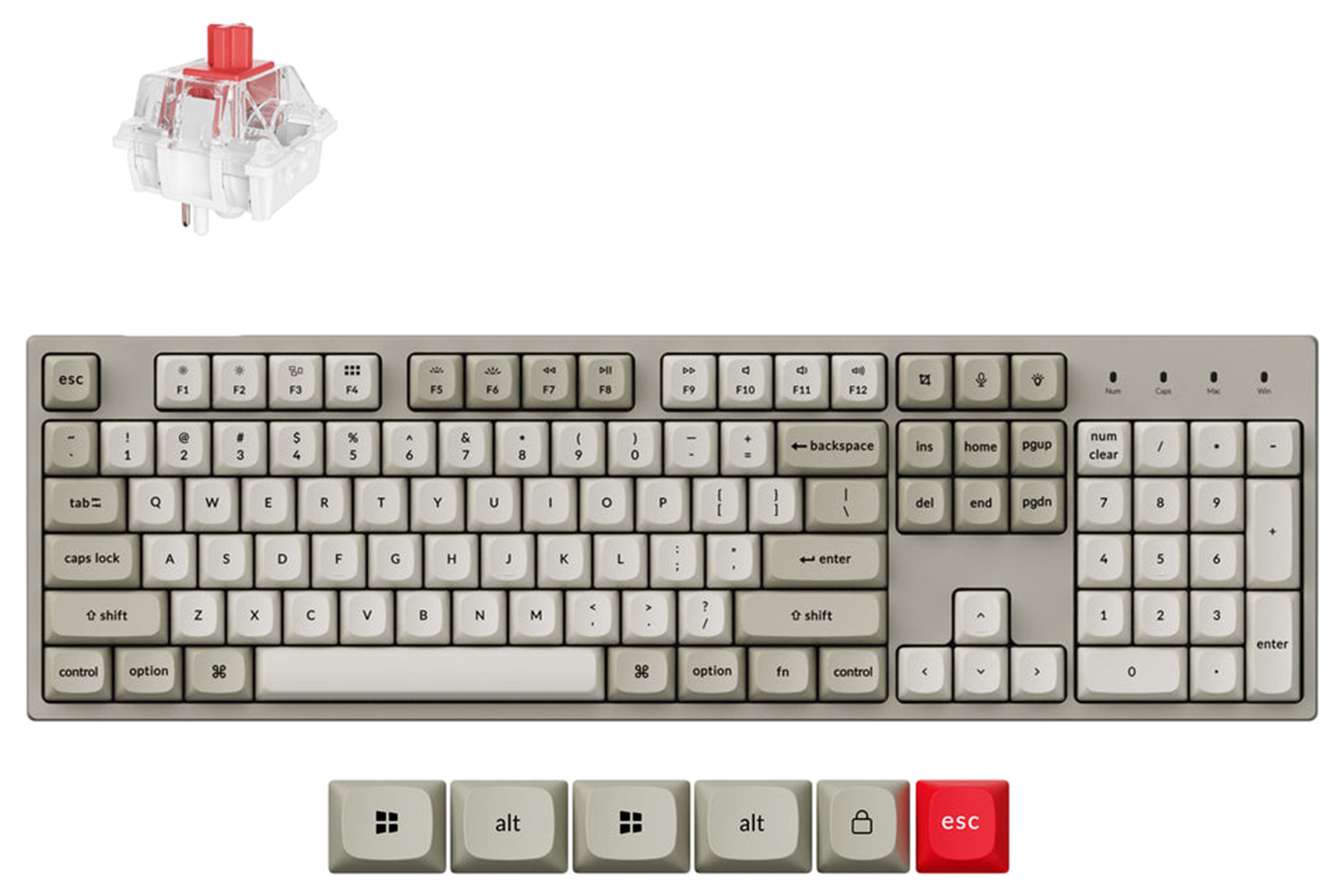 Keychron C2 Pro 8K QMK Wired Custom Mechanical Keyboard | Red