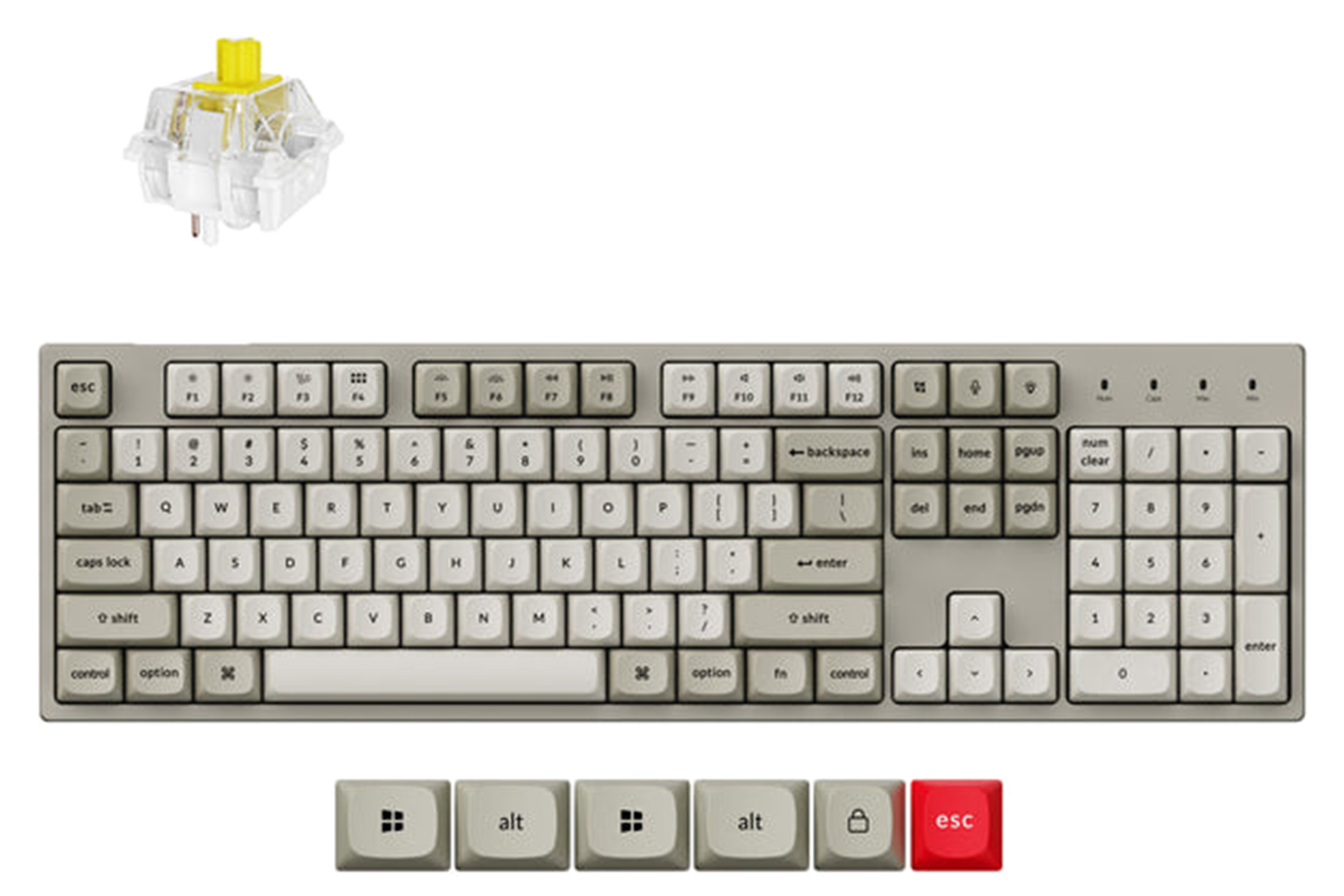 Keychron C2 Pro 8K QMK Wired Custom Mechanical Keyboard | Yellow