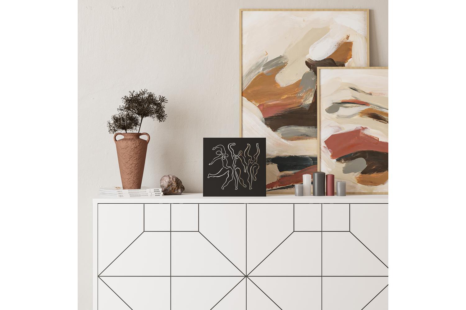 Decortie | Dancing Ladies Modern Metal Art Ornament | Black