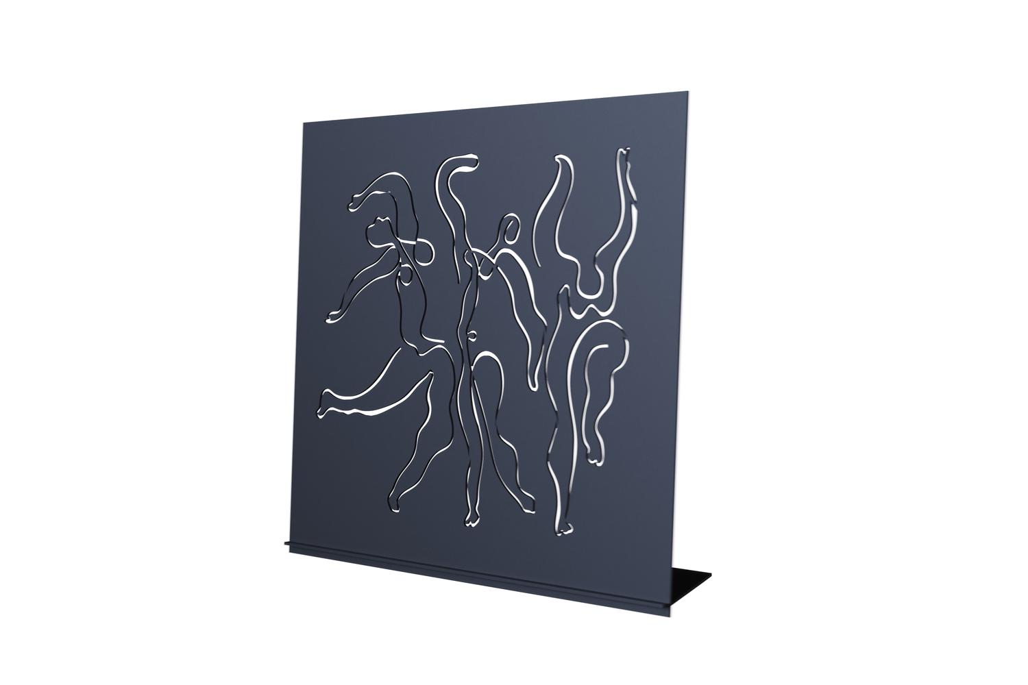 Decortie | Dancing Ladies Modern Metal Art Ornament | Black