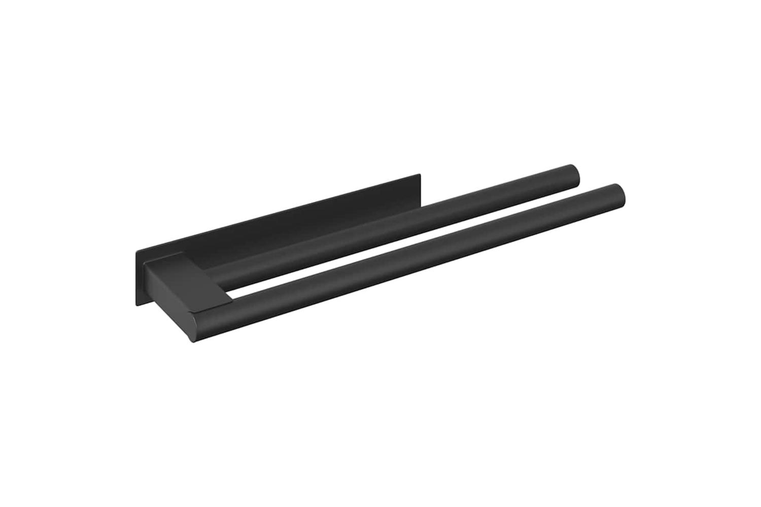 Towel Rack Black 40 X 9 X 4 Cm Stainless Steel