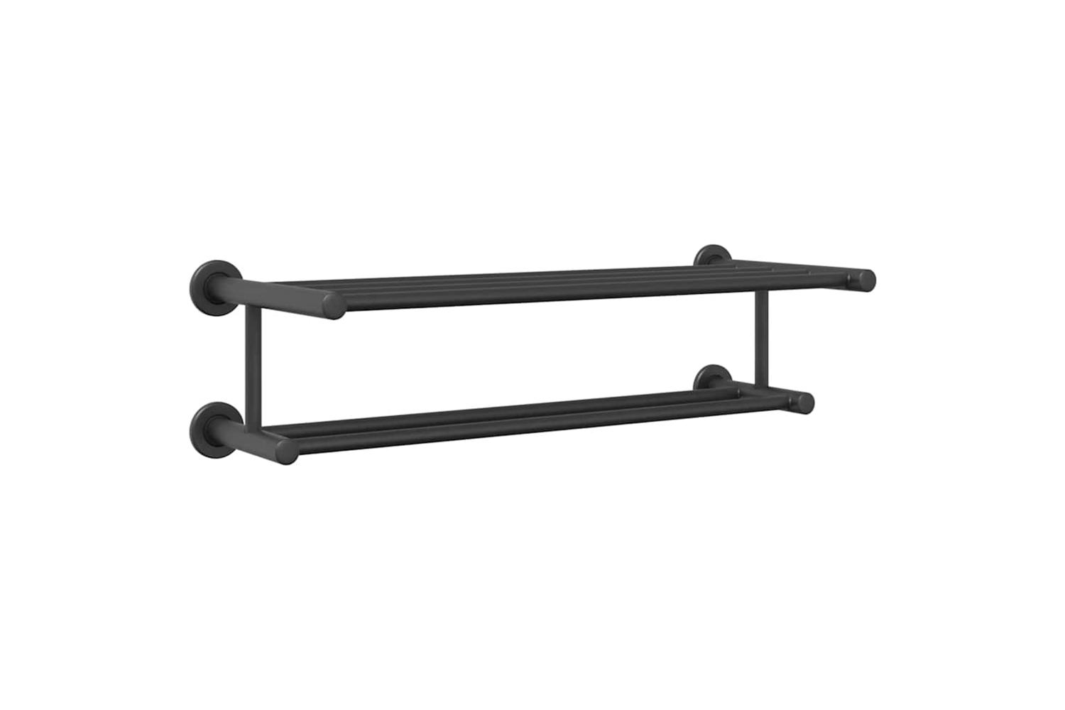 Towel Rack Black 61 X 23 X 17 Cm Stainless Steel