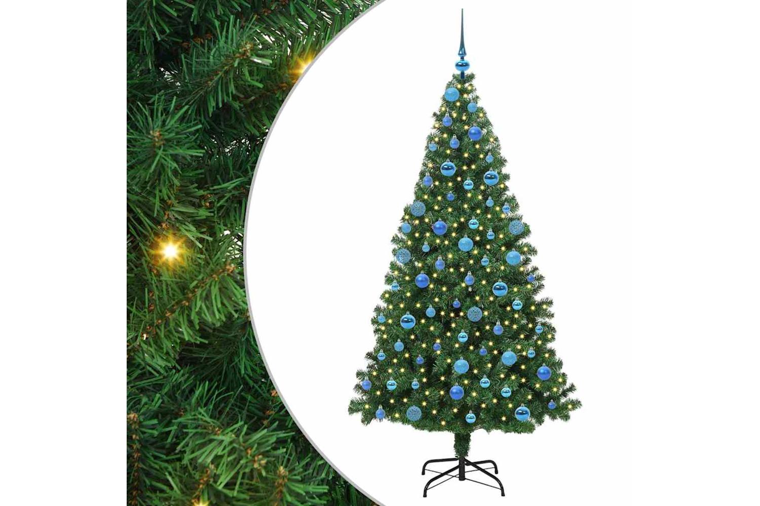 Upside-down Artificial Pre-lit Christmas Tree With Ball Set