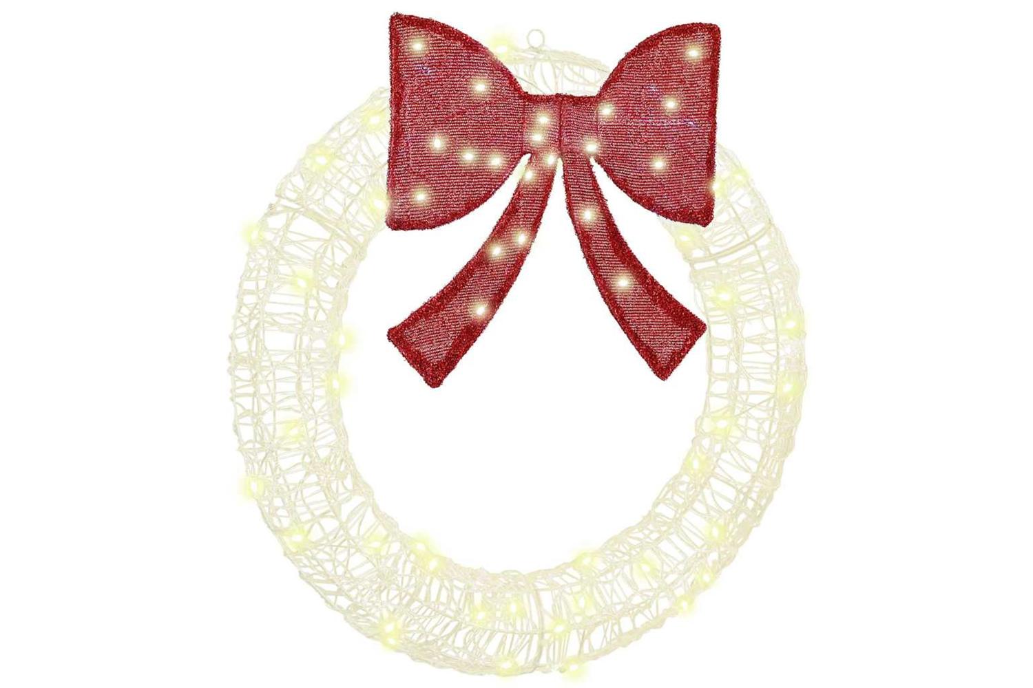 Wreath With 60 Leds Warm White 76 X 85 X 76 Cm Acrylic