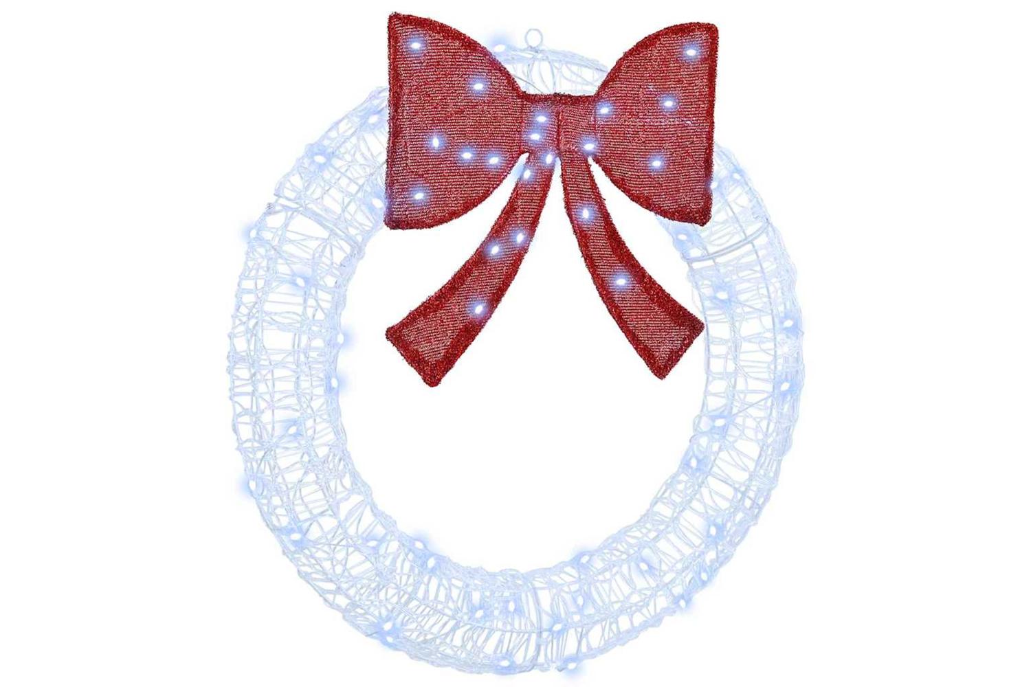 Wreath With 60 Leds Cold White 76 X 85 X 76 Cm Acrylic