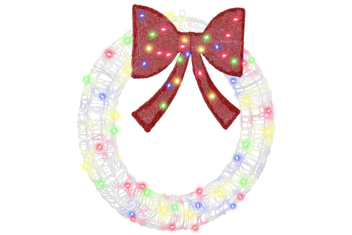 Wreath With 60 Leds Multicolour 76 X 85 X 76 Cm Acrylic