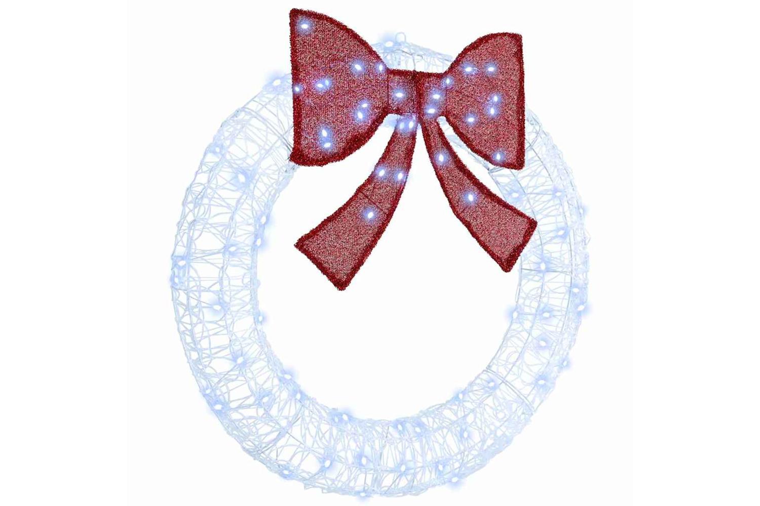 Wreath With 80 Leds Cold White 92 X 95 X 92 Cm Acrylic