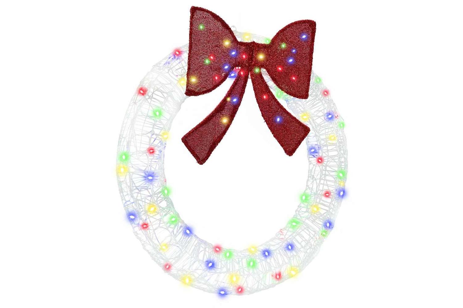 Wreath With 80 Leds Multicolour 92 X 95 X 92 Cm Acrylic