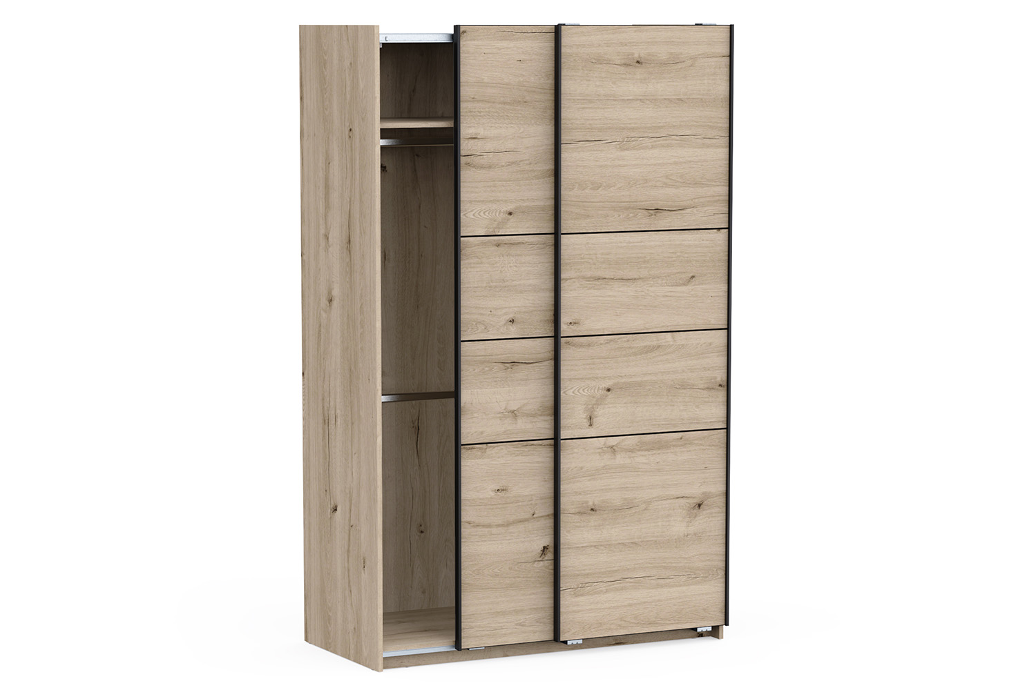 Fast Sliding Door Wardrobe | 2 Doors | Oak Effect | 1.2m