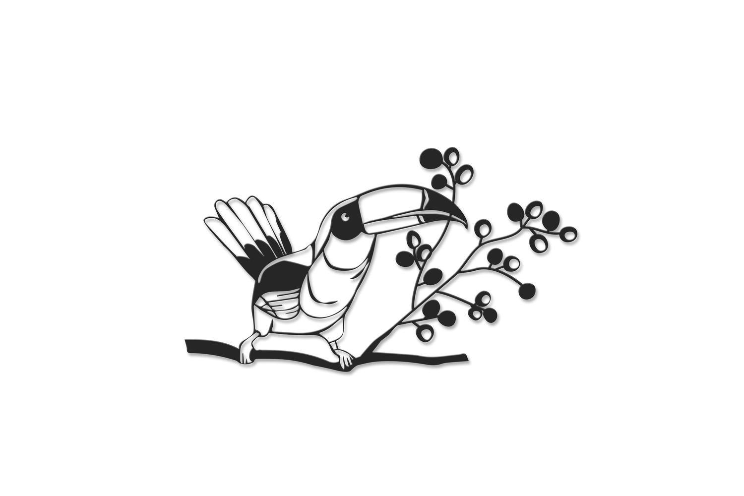 Decortie | Toucan Metal Wall Art Sculpture | Black | 29 x 50 cm