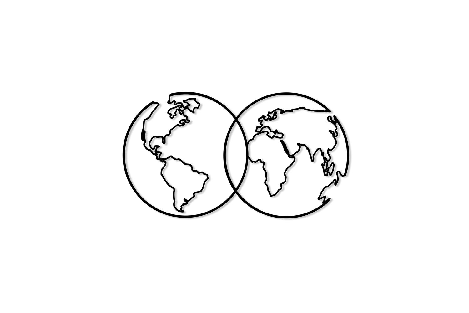 Decortie | United Metal Wall Art Sculpture | Black | 34 x 60 cm