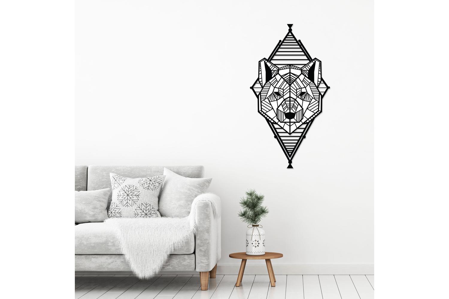 Decortie | Geo Wild Bear Head Metal Wall Art  | Black | 60 x 33 cm