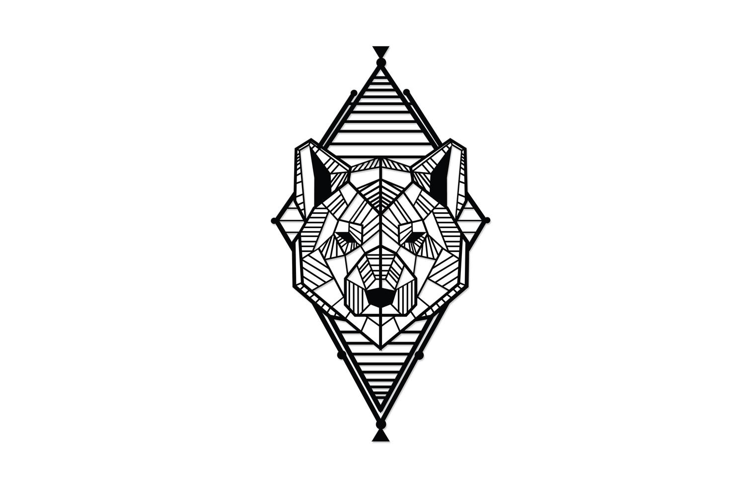 Decortie | Geo Wild Bear Head Metal Wall Art  | Black | 60 x 33 cm