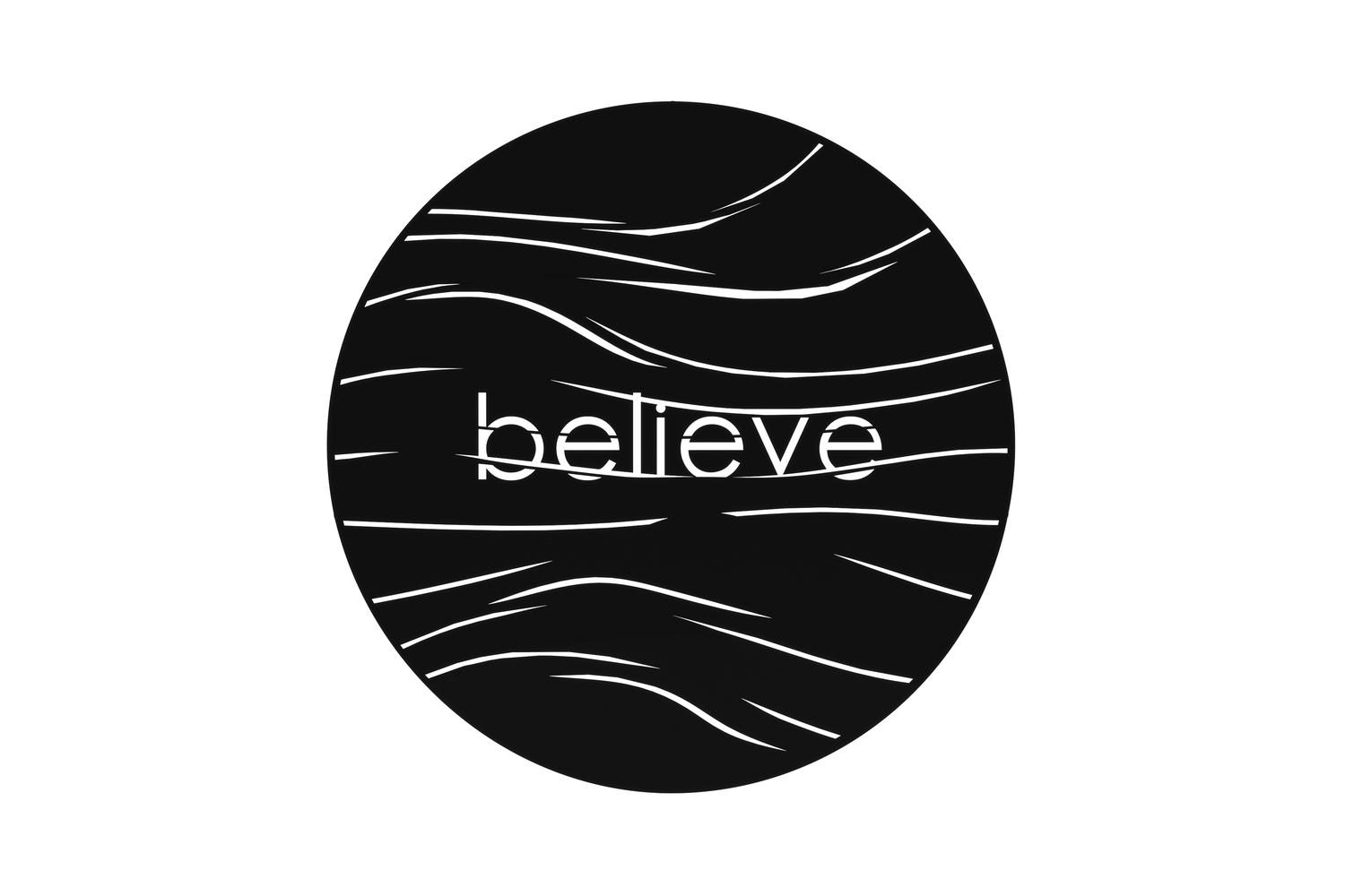 Decortie | Believe Modern Metal Wall Art | Black
