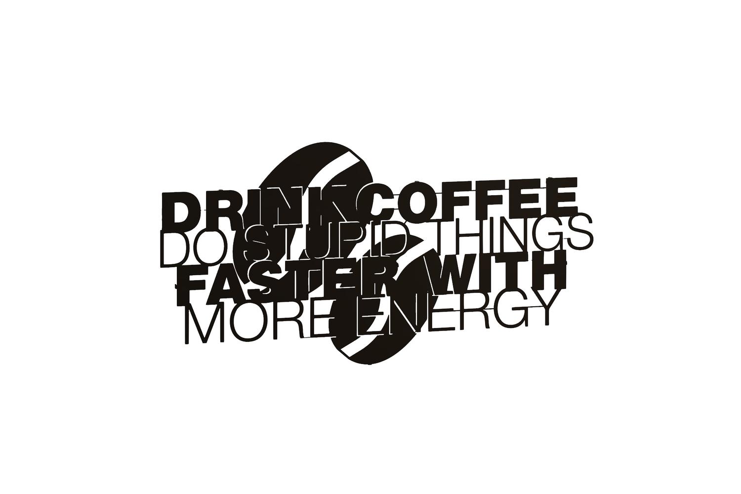 Decortie | Coffee For More Energy Metal Wall Art | Black
