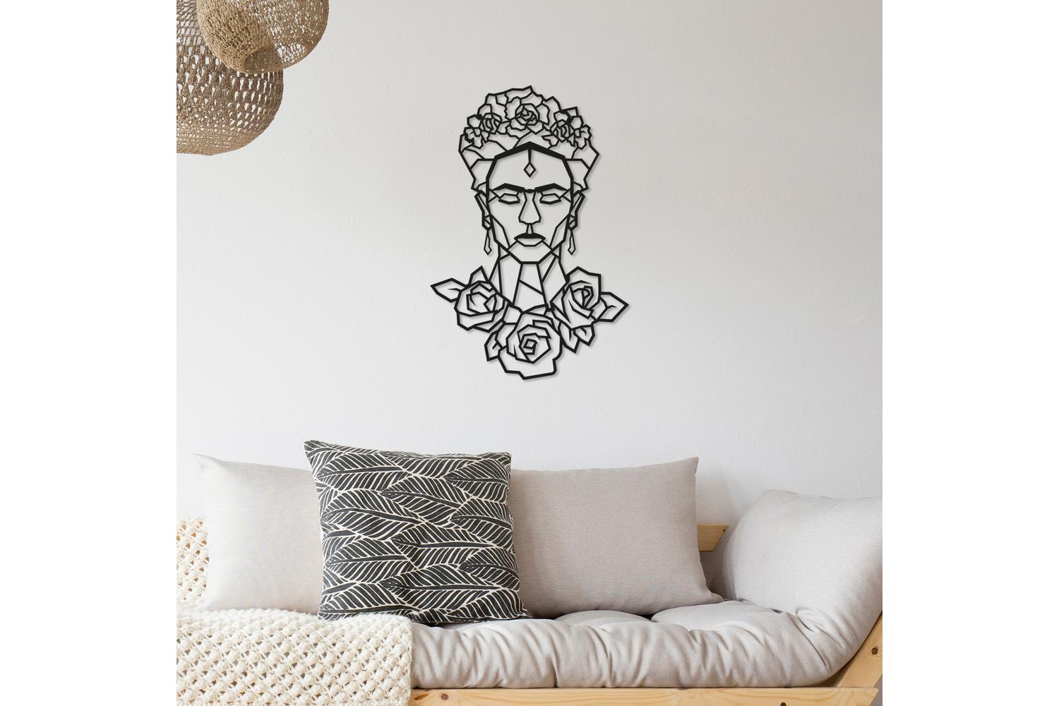 Decortie | Frida Metal Art Wall Ornament | Black | 65 x 45 cm