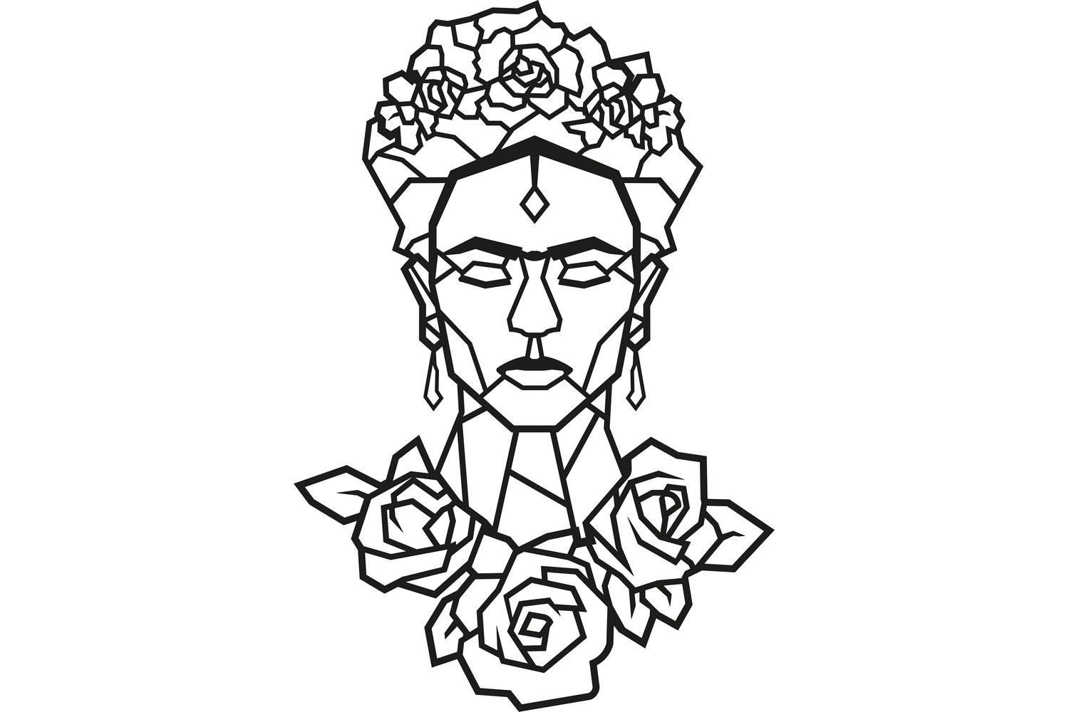 Decortie | Frida Metal Art Wall Ornament | Black | 65 x 45 cm