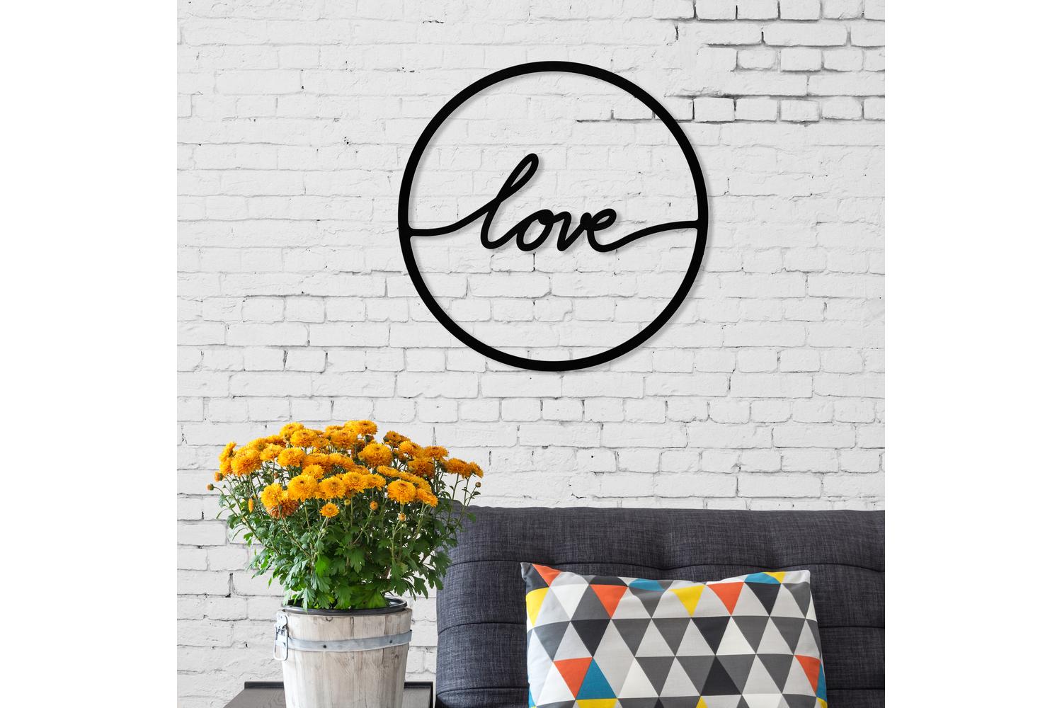 Decortie | To Love Modern Metal Wall Art | Black