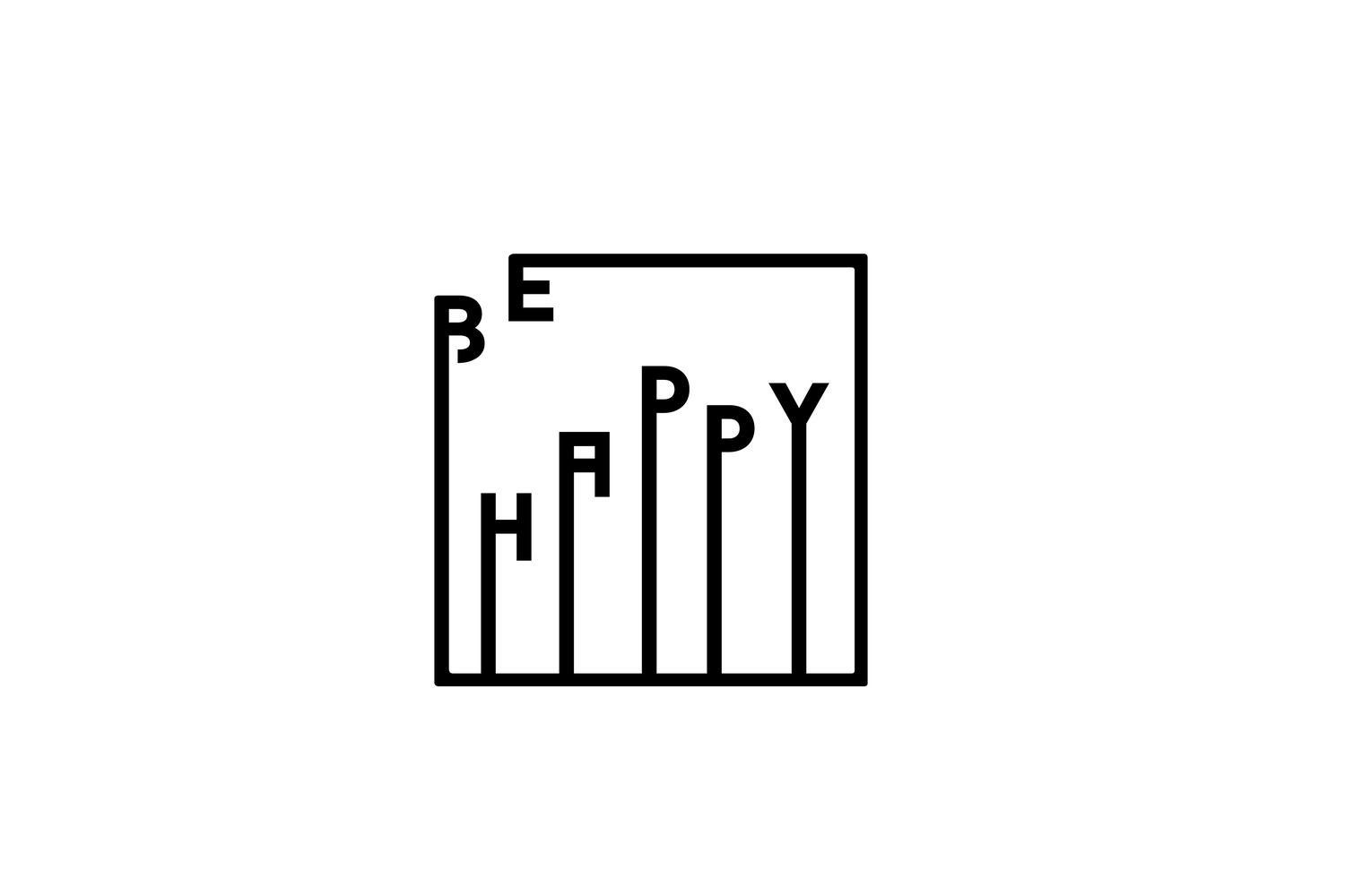 Decortie | Happy Metal Wall Art Sculpture | Black | 40 x 40 cm