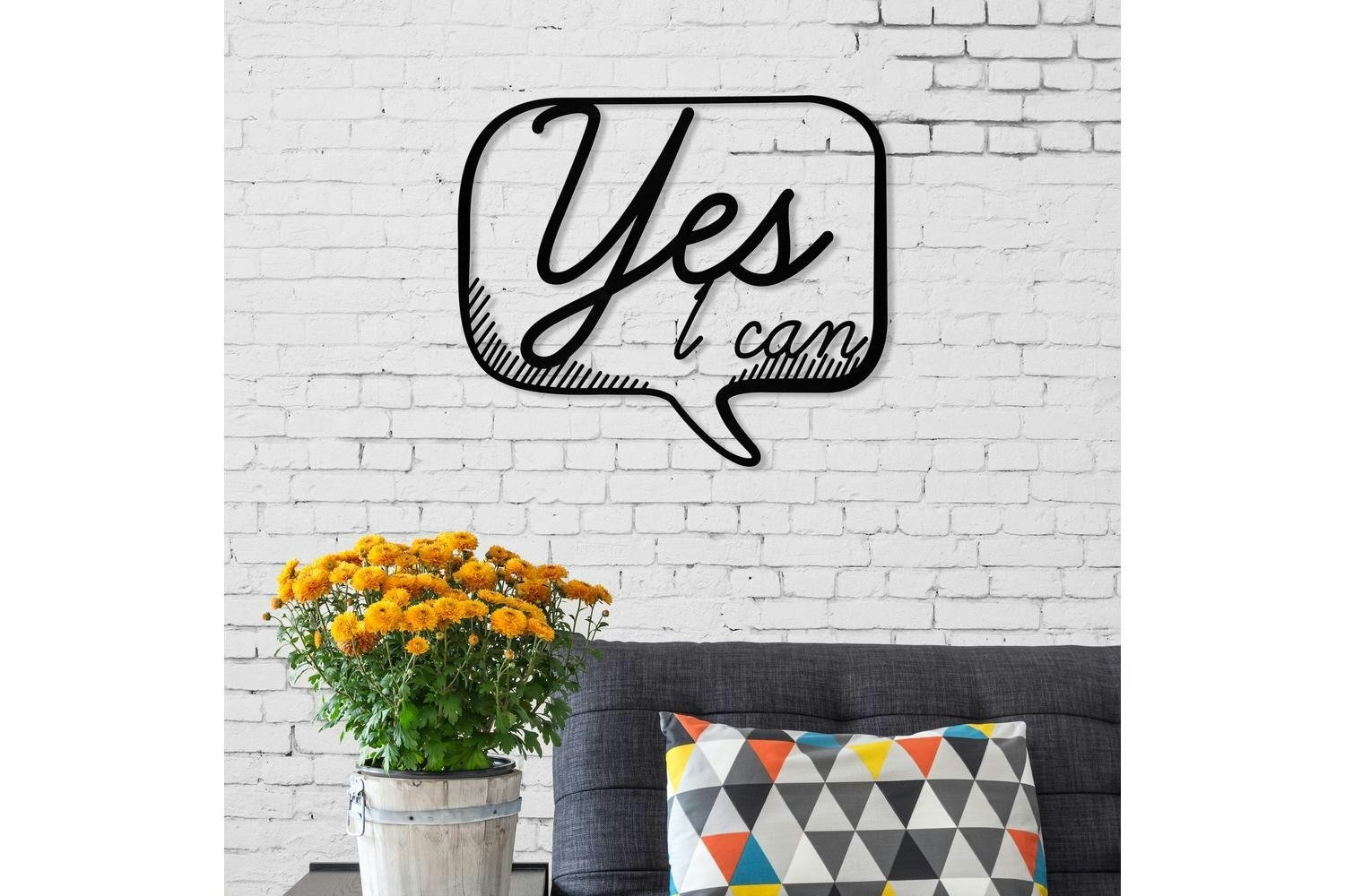 Decortie | Yes I Can Modern Metal Wall Art | Black