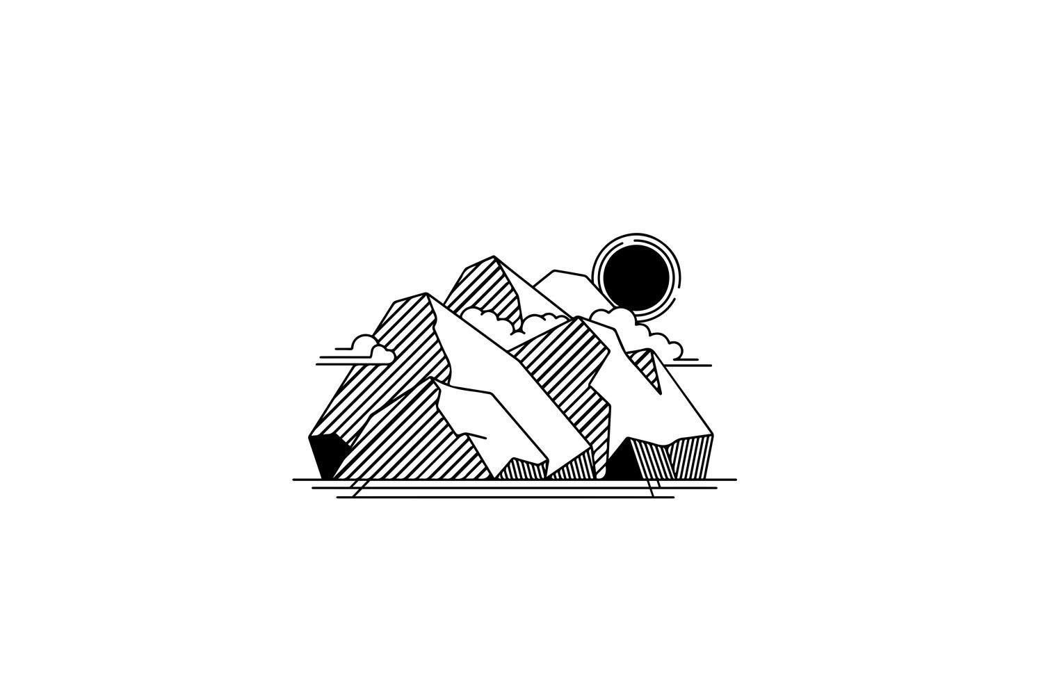 Decortie | Mountain View Metal Wall Art | Black | 31 x 52 cm