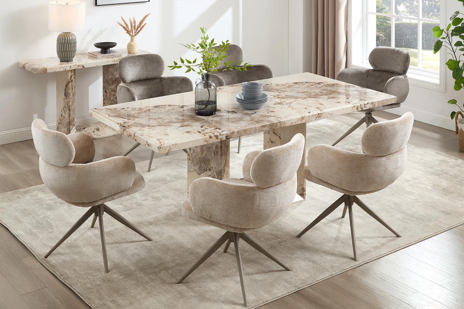 Canova Rectangular Dining Table | Large | Mottled Mocha