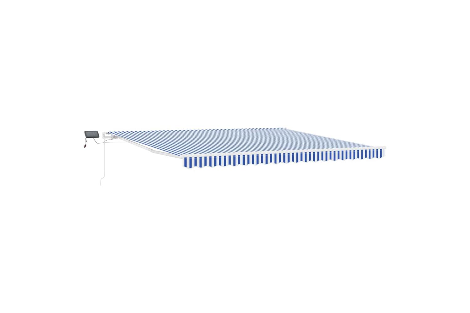 Vidaxl Retractable Awning Blue And White 45 X 3 M Fabric And Metal