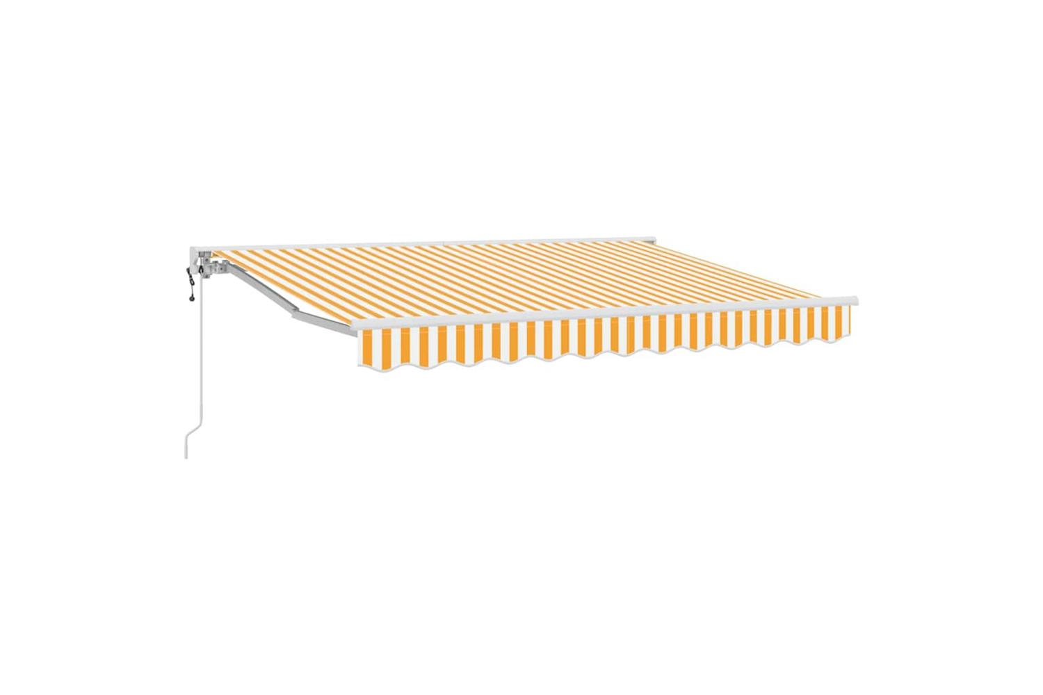 Vidaxl Retractable Awning Yellow And White 250x200 Cm Fabric
