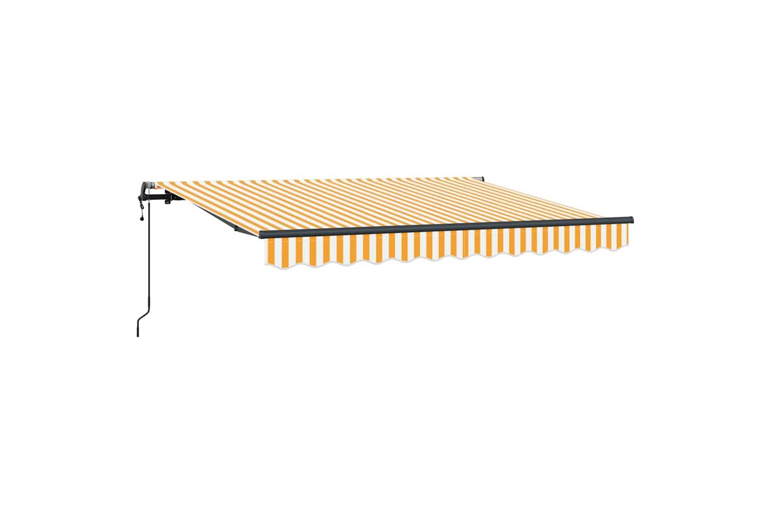 Vidaxl Retractable Awning Yellow And White 250 X 200 Cm
