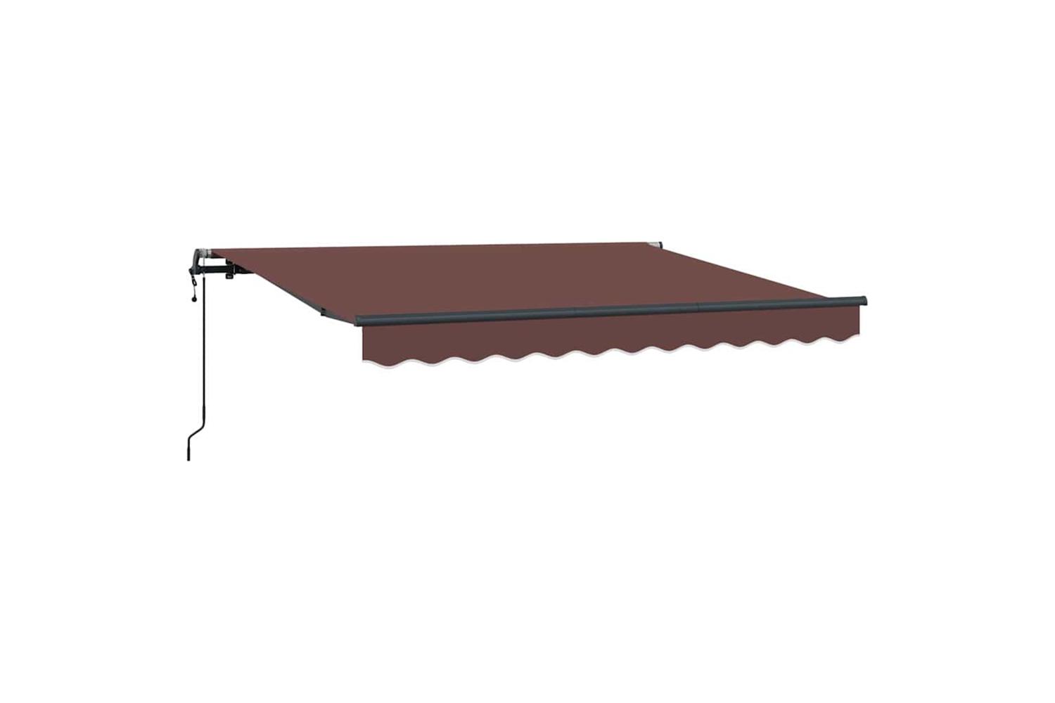 Vidaxl Retractable Awning Brown 250 X 200 Cm Polyester And Aluminium