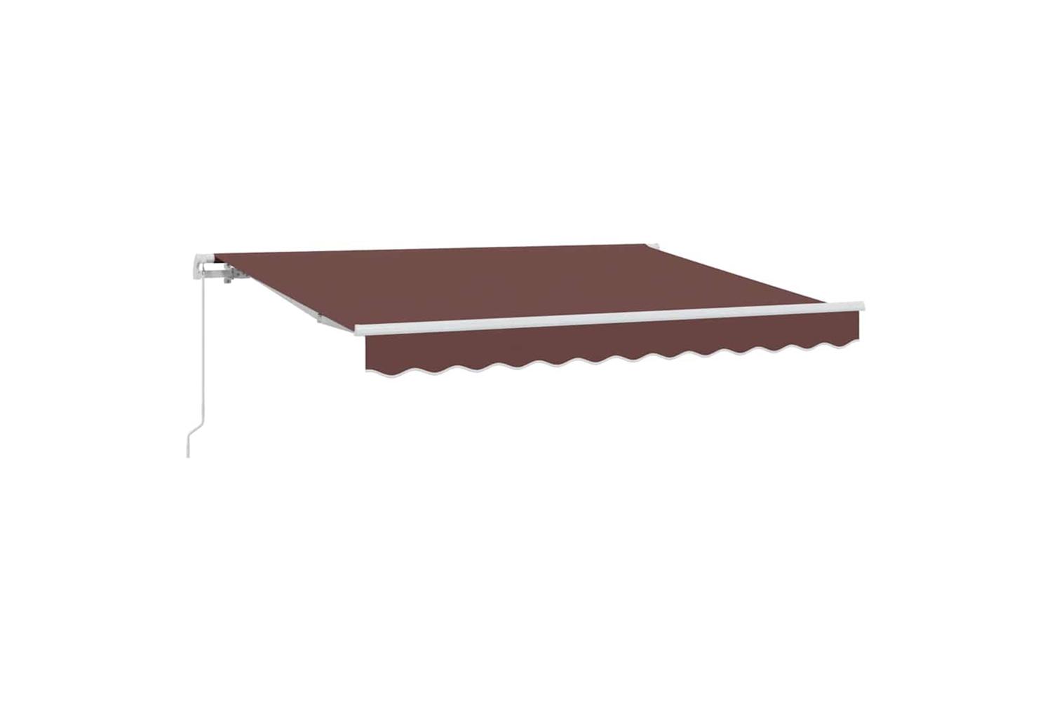 Vidaxl Retractable Awning Brown 350 X 200 Cm Polyester And Aluminium