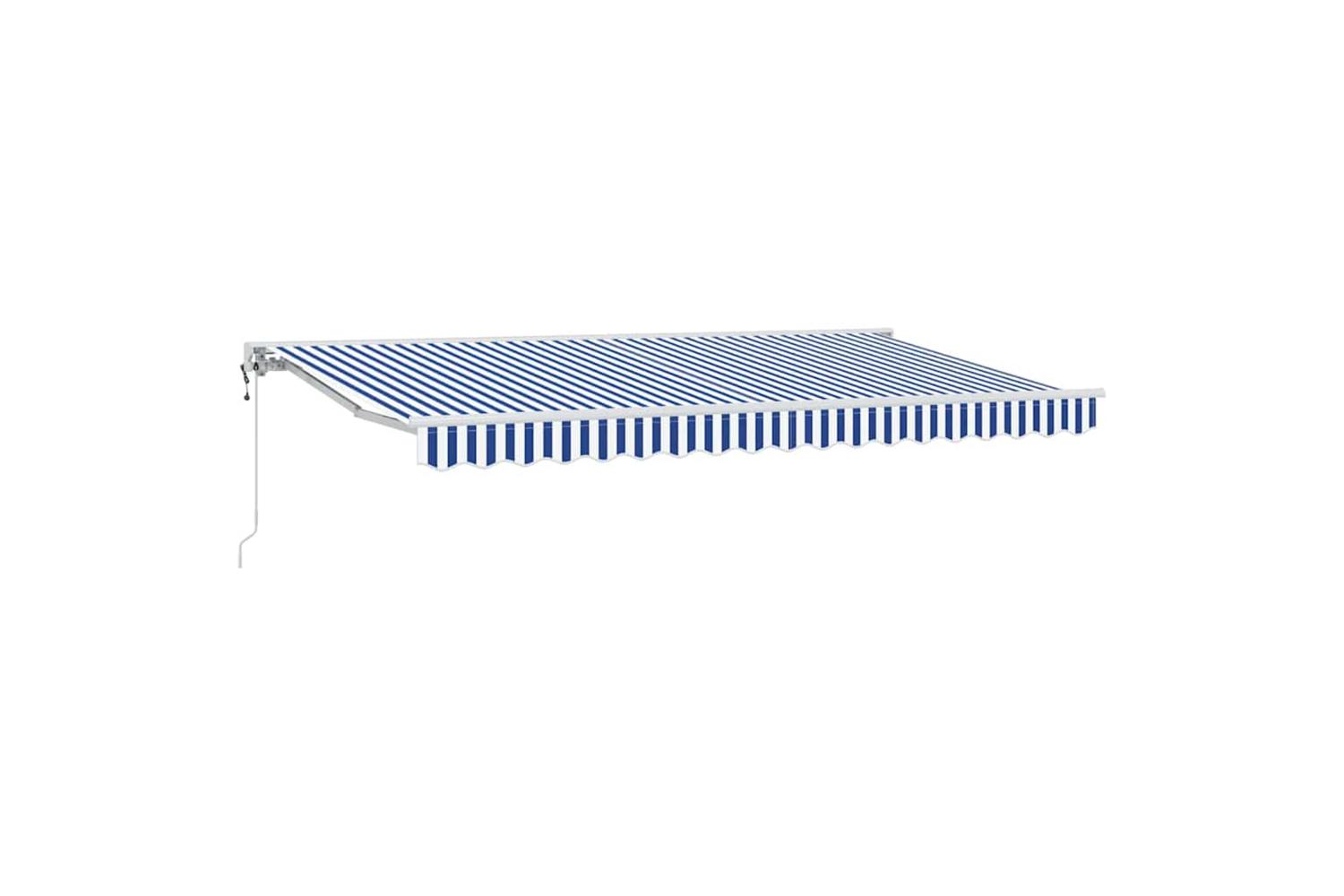 Vidaxl Retractable Awning Blue And White 400x200 Cm Fabric