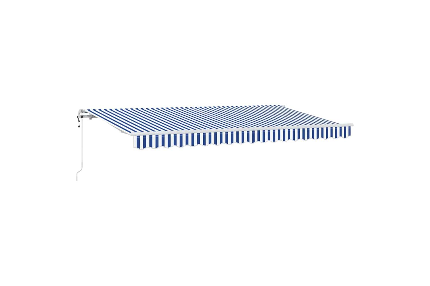 Vidaxl Retractable Awning Blue And White 400 X 200 Cm