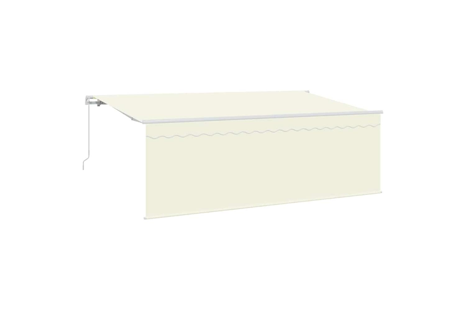 Vidaxl Retractable Awning Manual Cream And White 400 X 200 Cm