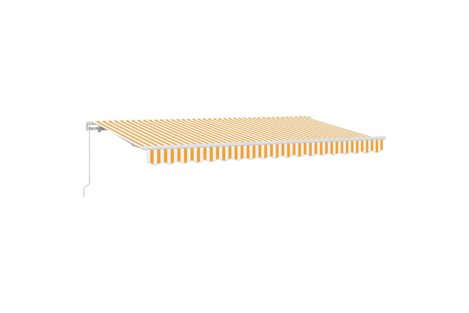 Vidaxl Retractable Awning Yellow And White 400 X 200 Cm