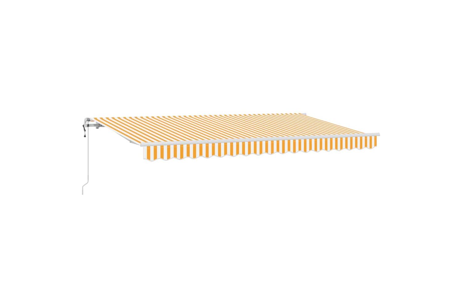 Vidaxl Retractable Awning Yellow And White 400 X 200 Cm