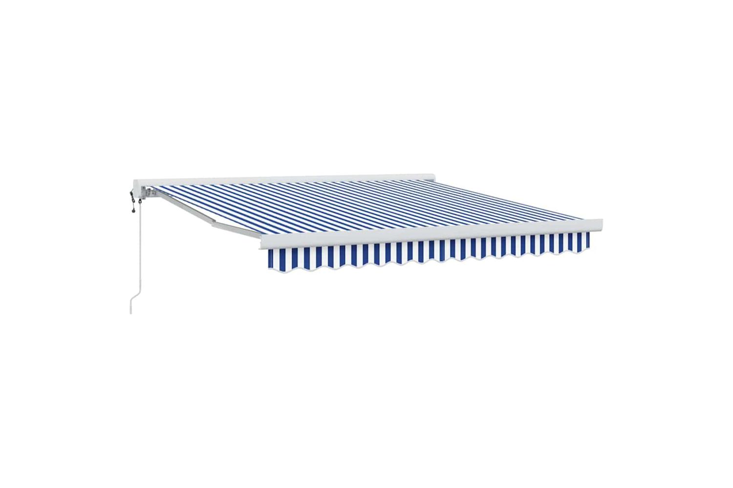Vidaxl Retractable Awning Blue And White 300 X 250 Cm Fabric And Metal