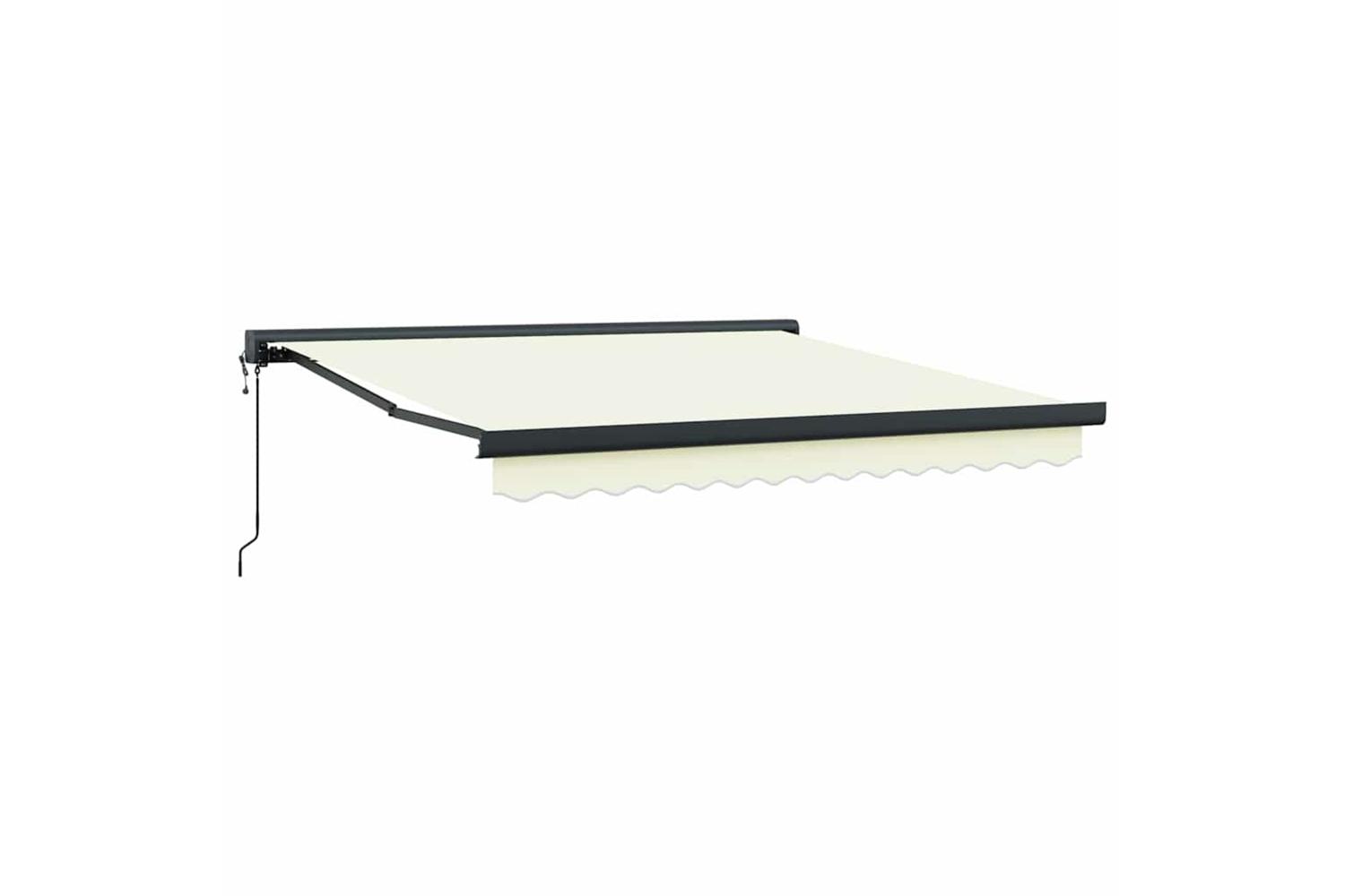 Vidaxl Retractable Awning Manual Cream 300 X 250 Cm Fabric And Metal