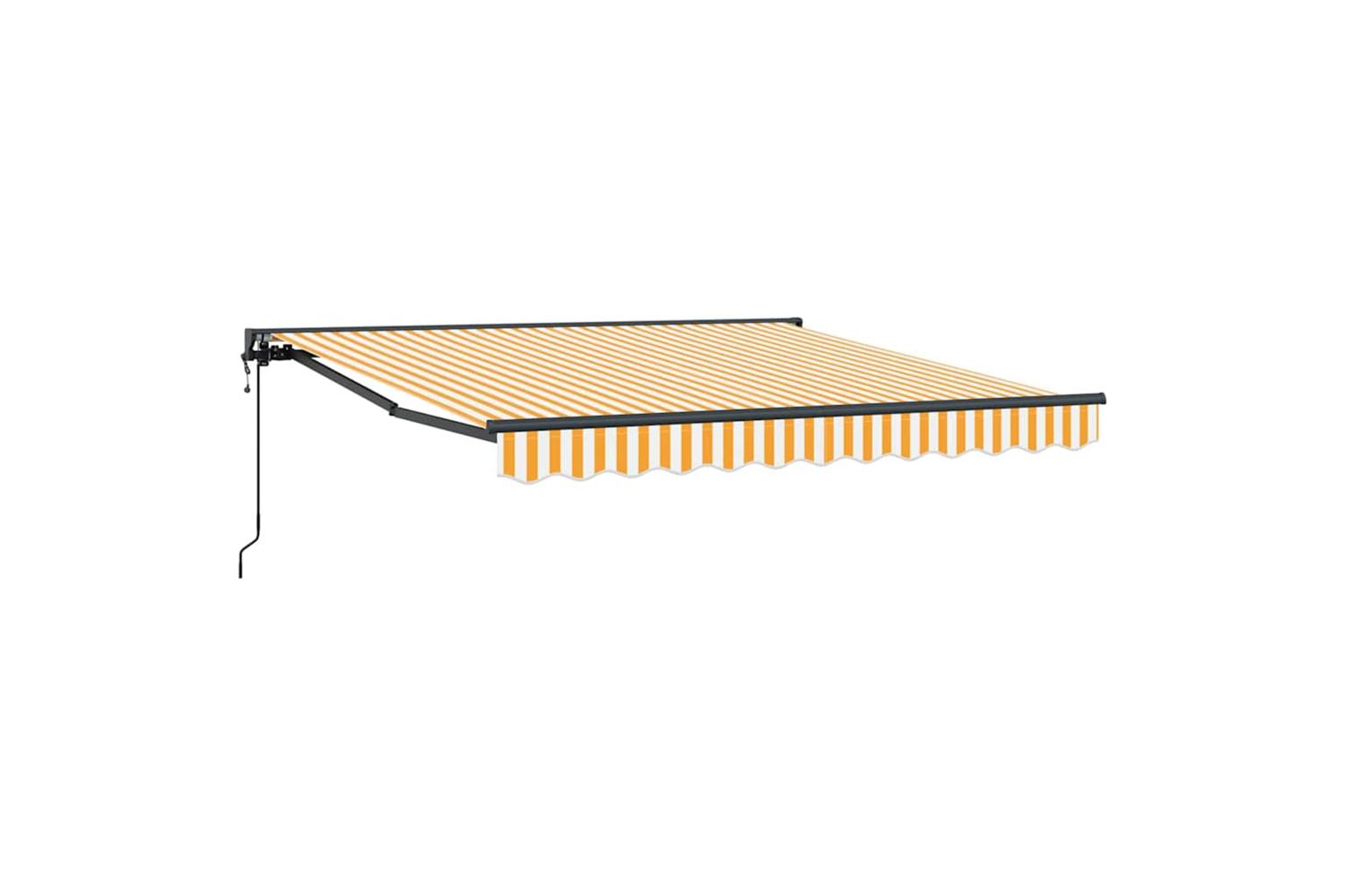 Vidaxl Retractable Awning Yellow And White 300x250 Cm Fabric