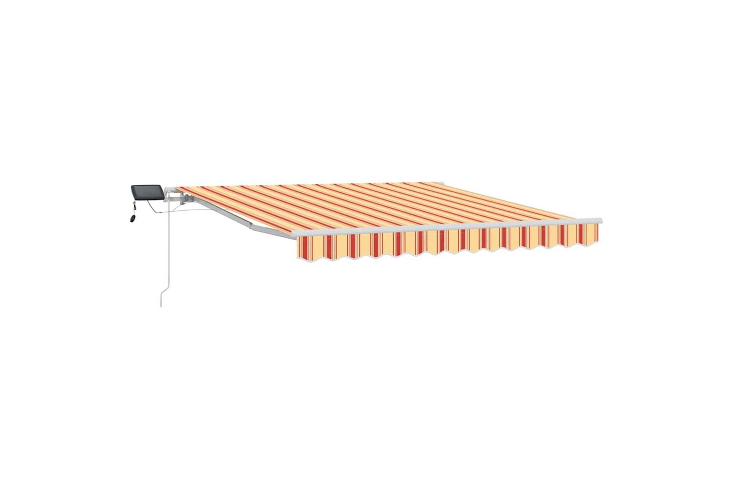 Vidaxl Retractable Awning With Yellow And Orange 300 X 250 Cm Fabric