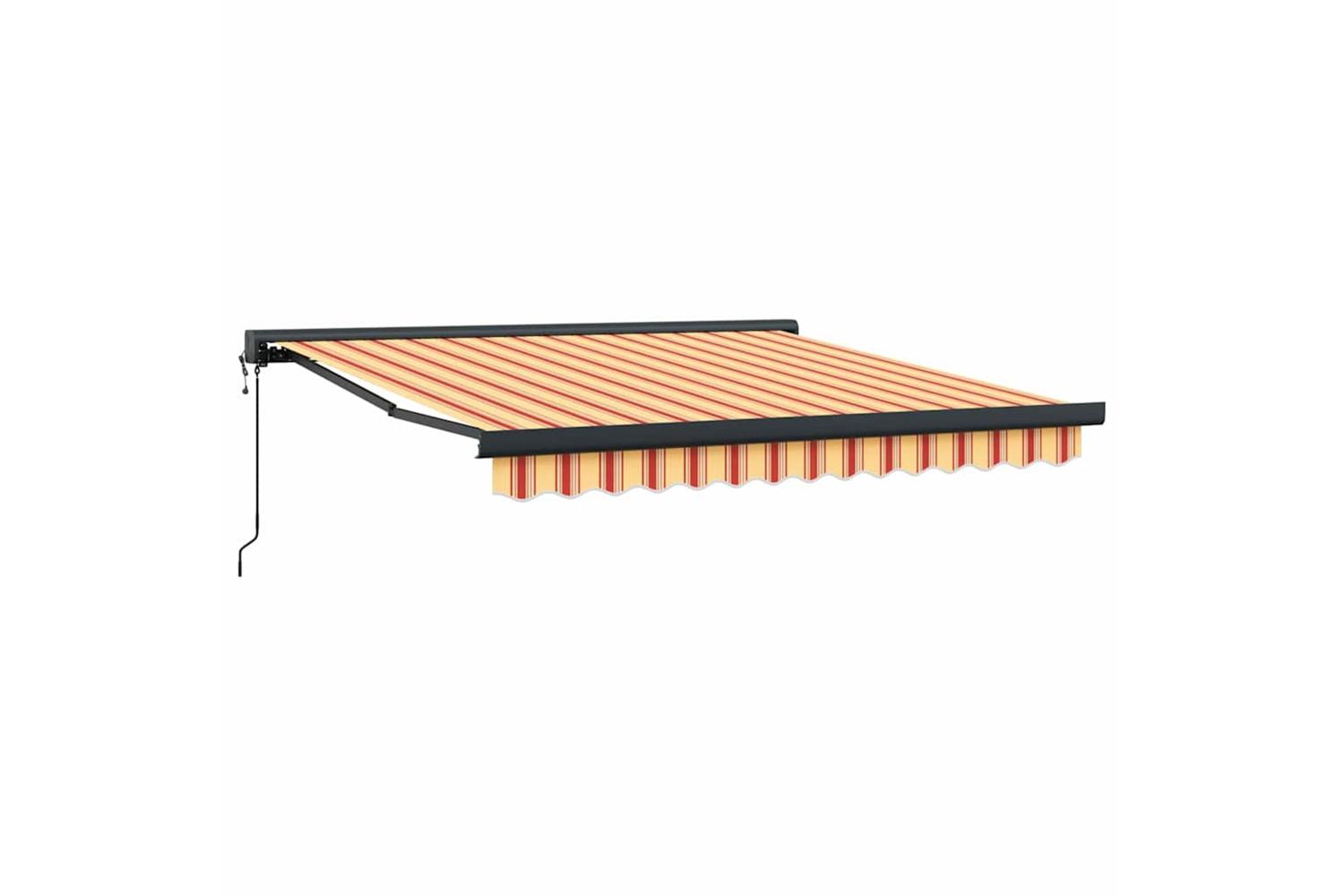 Vidaxl Retractable Awning Manual Yellow And Orange 300 X 250 Cm