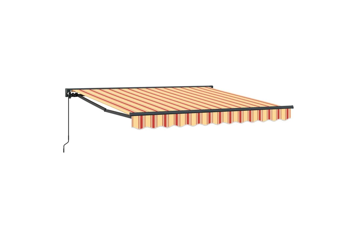 Vidaxl Retractable Awning Yellow And Orange 300x250 Cm Fabric