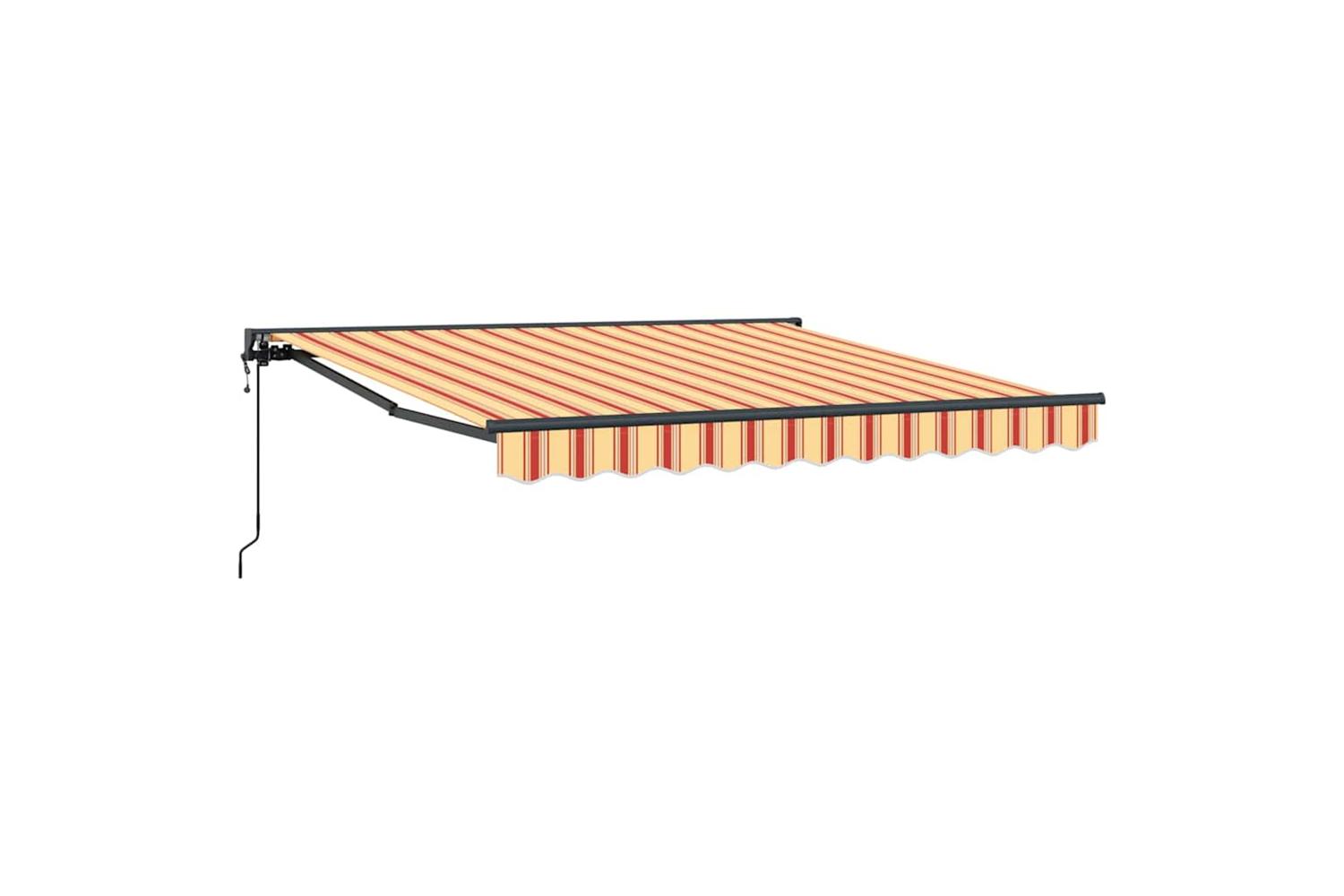 Vidaxl Electric Retractable Awning Yellow And Orange 300x250 Cm Fabric