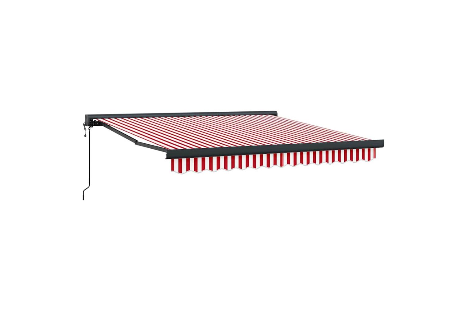 Vidaxl Retractable Awning Red And White 300 X 250 Cm Fabric And Metal